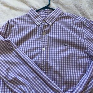 Purple Vineyard Vines gingham shirt large